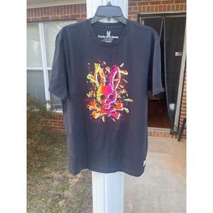 Psycho Bunny Men's T-Shirt 6 Blue 100% Pima Cotton Logo Short Sleeves Crew Neck